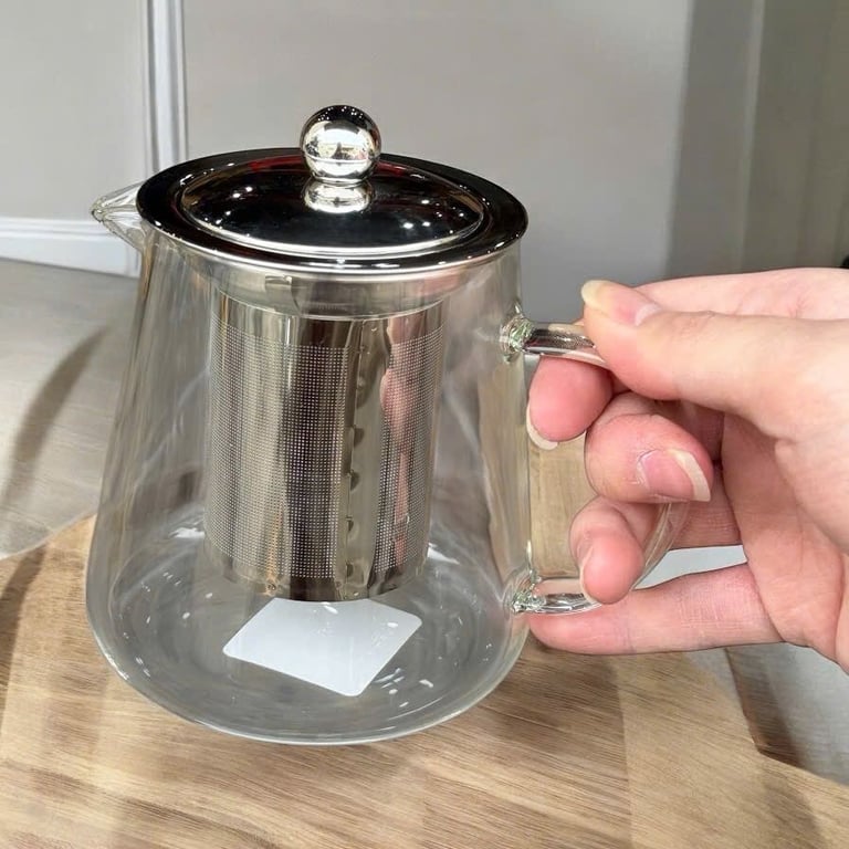 ẤM PHA TRÀ THỦY TINH KÈM LÕI LỌC INOX ECHO 650ml