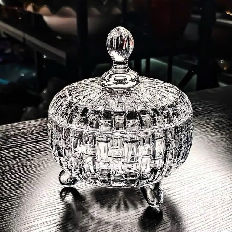 Set 3 Thố Mứt Thuỷ Tinh Pha Lê Có Nắp Cao Cấp