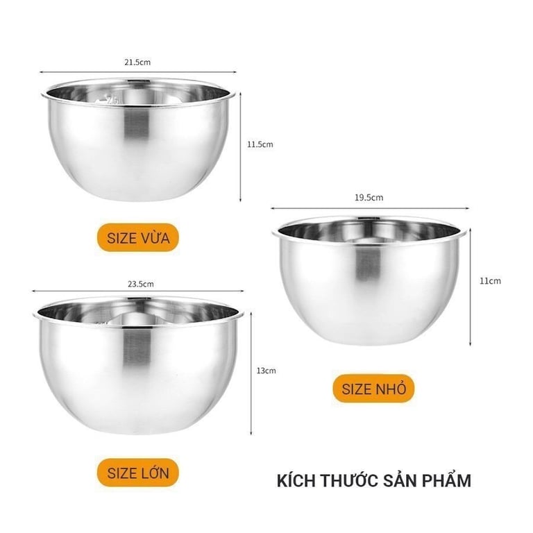 MK03 - SET 3 THỐ TRỘN INOX - HÀNG XUẤT ÂU