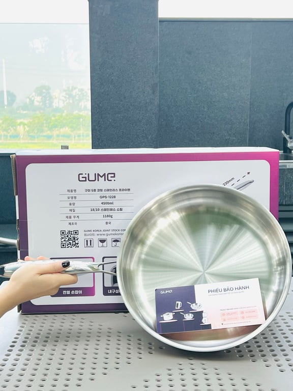 CHẢO INOX 18/10 NGUYÊN KHỐI GUME SIZE 18CM/20CM/24CM/26CM