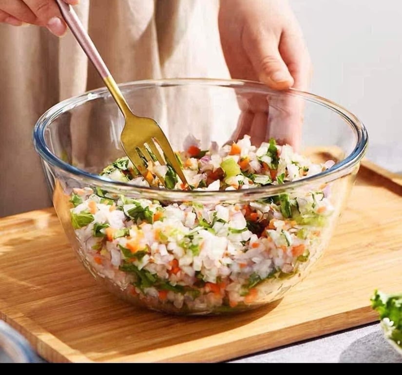 Set 2 tô thuỷ tinh chịu nhiệt Diamonds siêu to, siêu dày 22-28cm