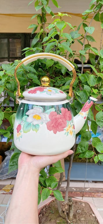 🌷 🌷 🌷 ẤM HOA TRÁNG MEN  3.3L❤️