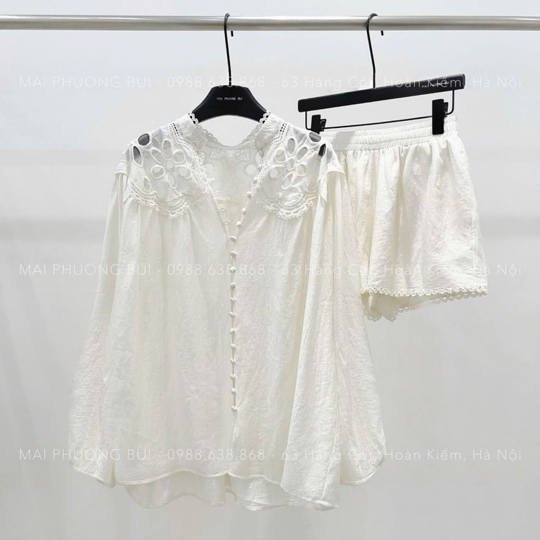 Set linen kem cúc bọc - freesz