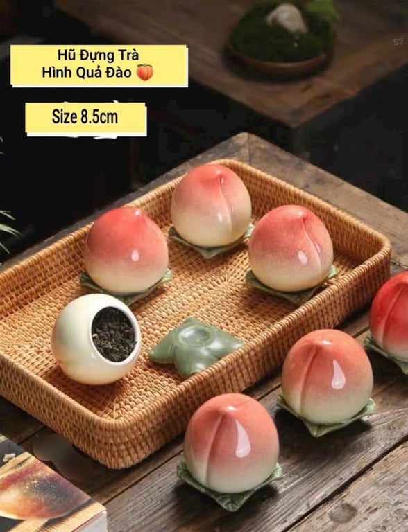 2 HŨ ĐỰNG TRÀ QUẢ ĐÀO