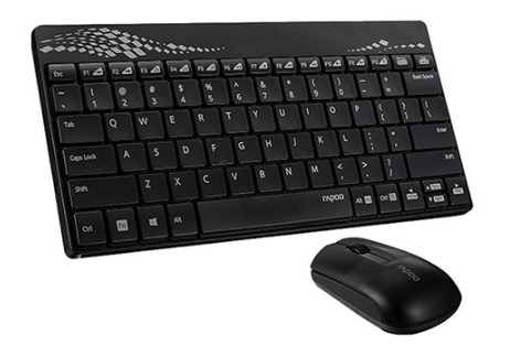Combo Phím Chuột Không Dây Rapoo 8000M Đen (Bluetooth,USB Receiver)