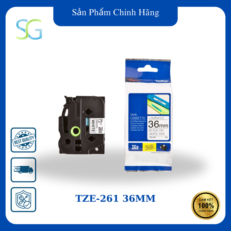 Giấy In Nhãn Brother Tiêu Chuẩn Tze-261 36mm