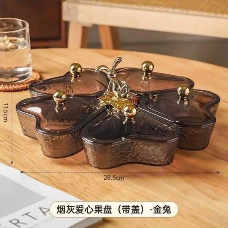 KHAY MỨT TRÁI TIM 5 NGĂN XÁM KHÓI