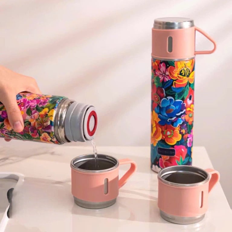 Bộ Bình Giữ Nhiệt Racekish 500ml kèm 3 Nắp Cốc