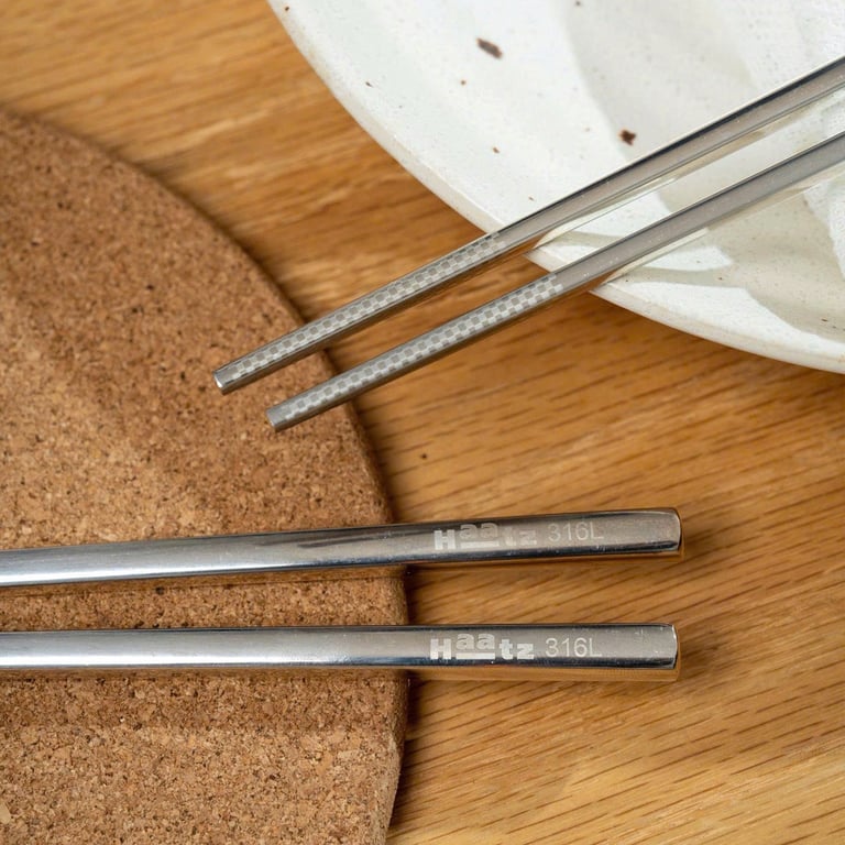 Set 10 đôi đũa inox 316 HAATZ Hàn Quốc