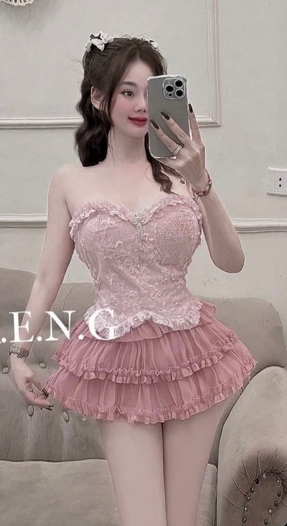 Set cup ngực ren nổi cv tầng