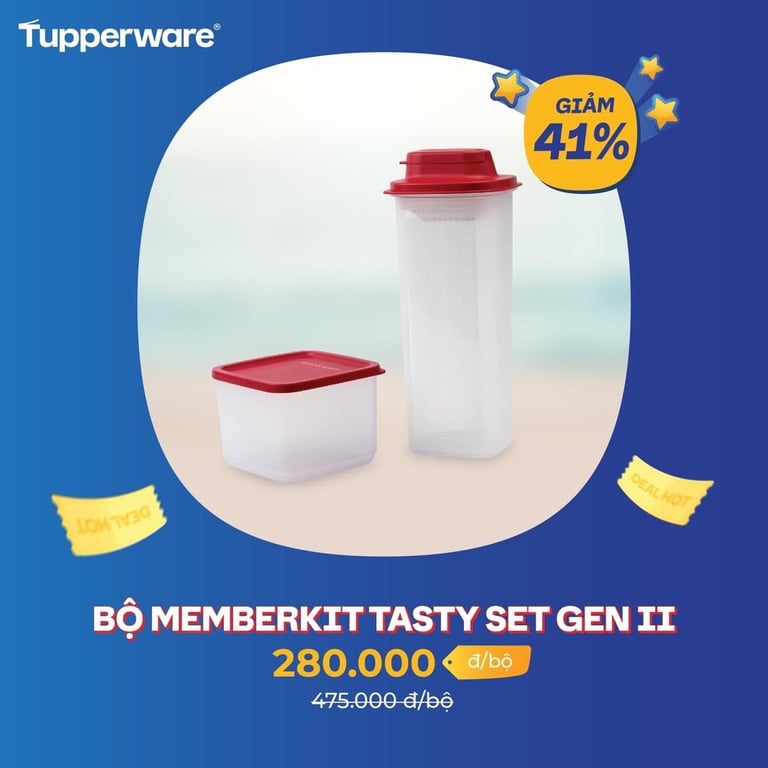 Set 2 hộp đựng nước tupper ware