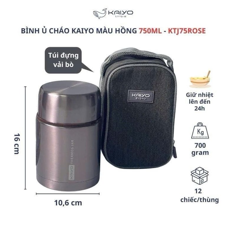Bình cháo giữ nhiệt kaiyo 750ml-1000ml