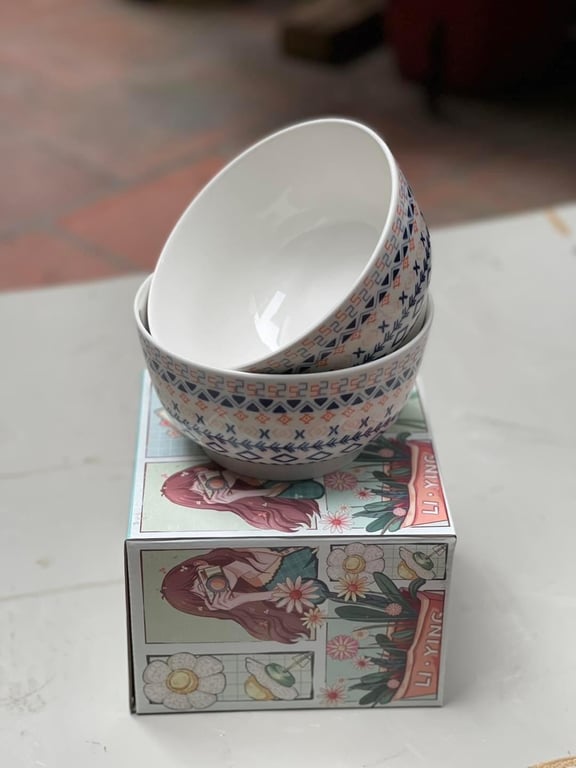 6 Bát tô mẫu tráng men phong cách Nhật Bản - mẫu thổ cẩm