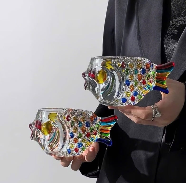 Bình Hoa Thuỷ Canh - Lọ Hoa Thuỷ Tinh Pha Lê Hình Cá 190ml