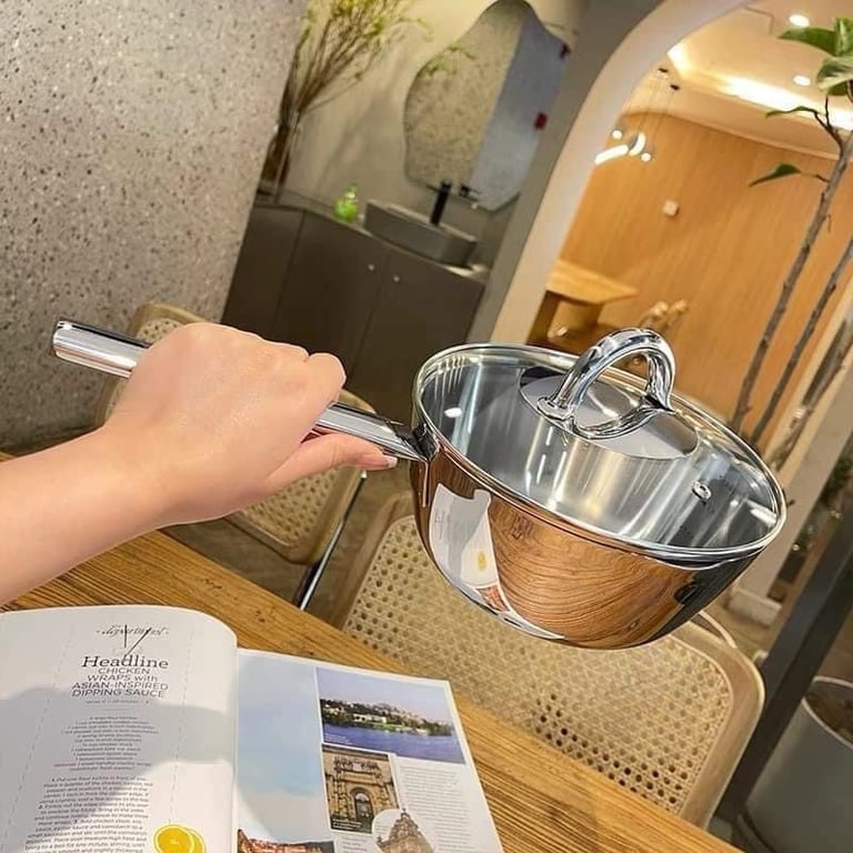 QUÁNH INOX LIỀN KHỐI CHOCKMEN 20cm và 24cm CÓ NẮP CKM46/CKM47