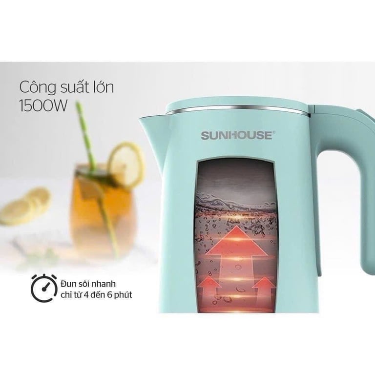 Ấm đun siêu tốc S.unhouse 1.8lit 2 Lớp SHD1351