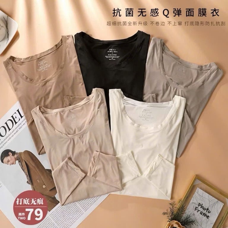 Áo Giữ Nhiệt Nữ Chất Liệu Sợi Chuyển Nhiệt Siêu Mỏng Giữ Ấm