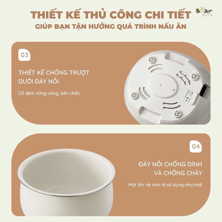 NỒI CƠM ĐIỆN BEAR NC30B BẢN TIẾNG VIỆT 3 lít