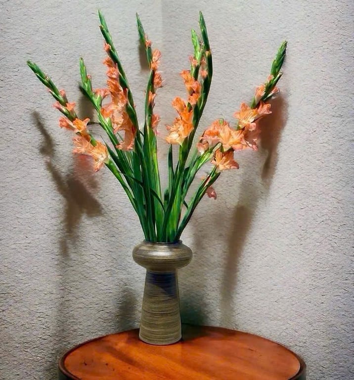 Bình hoa Bát Tràng miệng phình cao 31cm