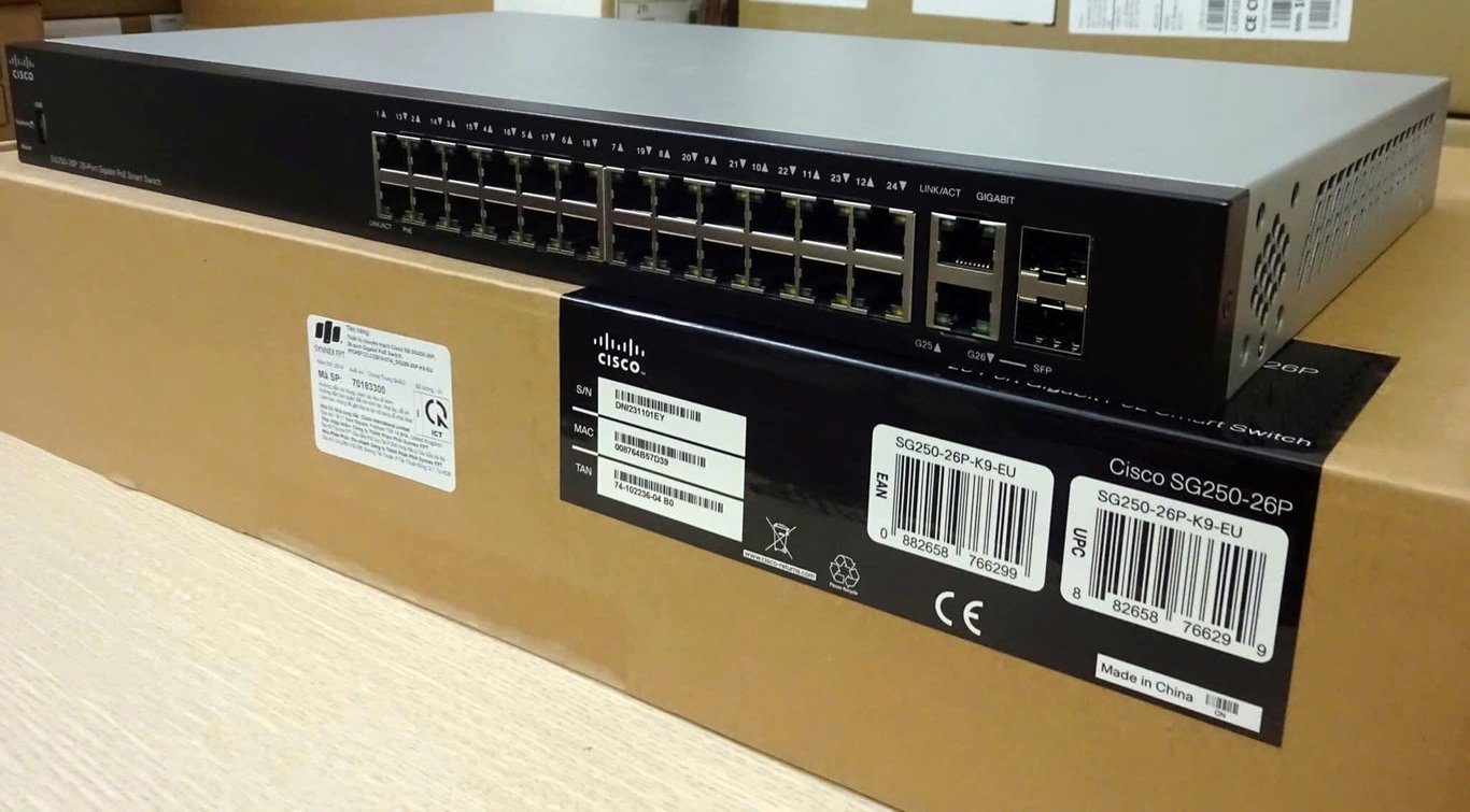 Thiết bị chia mạng Switch Cisco SG250-26P-K9-EU