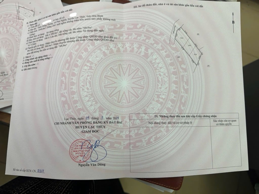 1048m2 có 300m2 thổ cư tại Lạc Thuỷ ,Hoà Bình