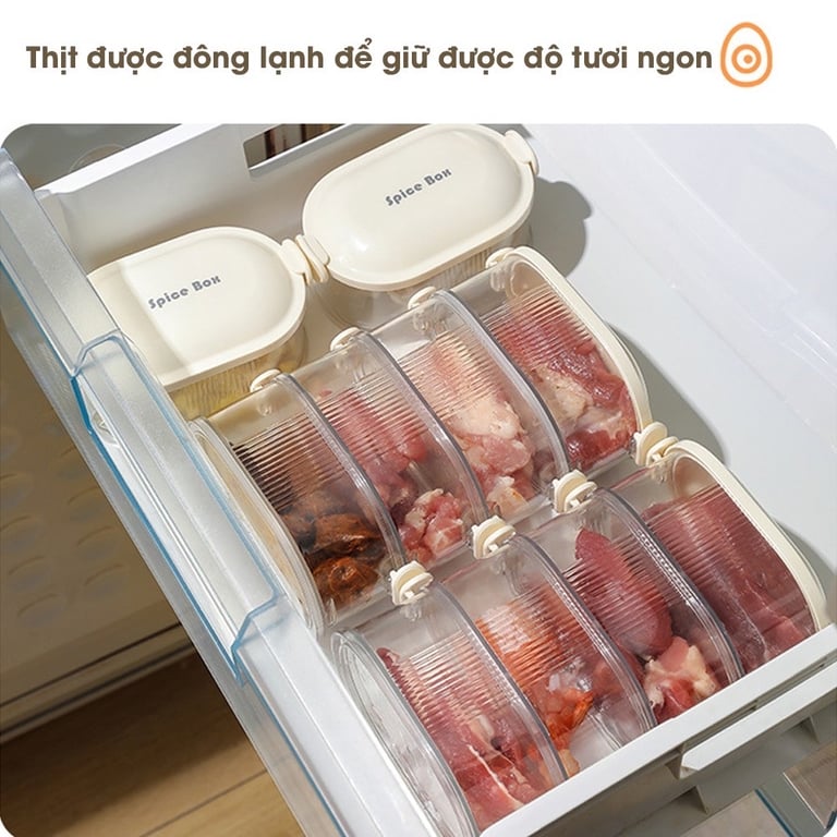 Hộp Đựng Bảo Quản Gia Vị Thực Phẩm 3 Tầng Có Nắp Nhà Bếp