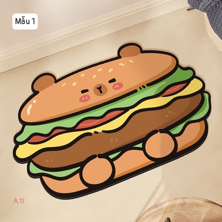Thảm Lau Chân Silicon Hoạ Tiết Cute