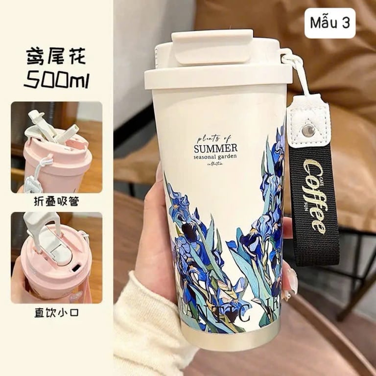 CỐC GIỮ NHIỆT HOA LÁ CÀNH