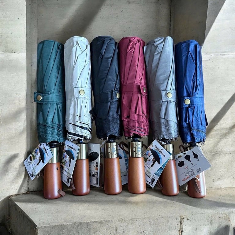 Ô BẤM TỰ ĐỘNG CAO CẤP - TAY CẦM GỖ SANG TRỌNG ⚡️20 NAN, CHỐNG BÃO, CHỐNG TIA UV+50