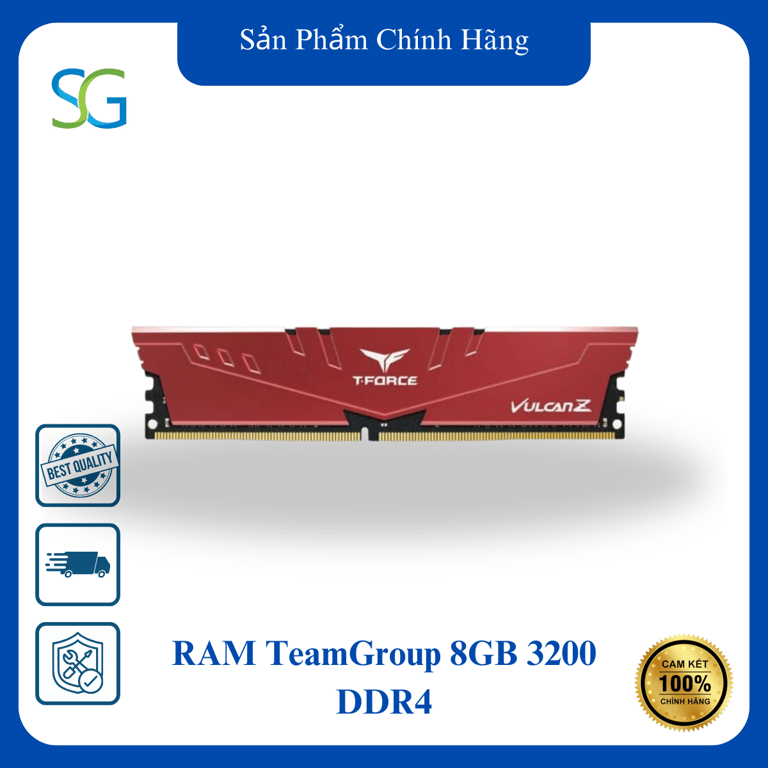 RAM TeamGroup T-Force Vulcan Z Red 8GB 3200 DDR4 (TLZRD48G3200HC16F01)