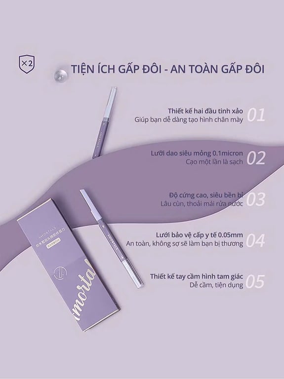 bộ 2 dao cạo lông mày AMORTALS