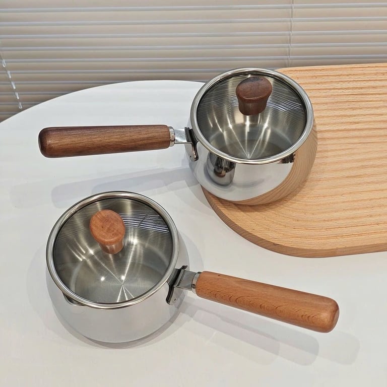 Quánh mini tay cầm gỗ có nắp 12cm - RK751