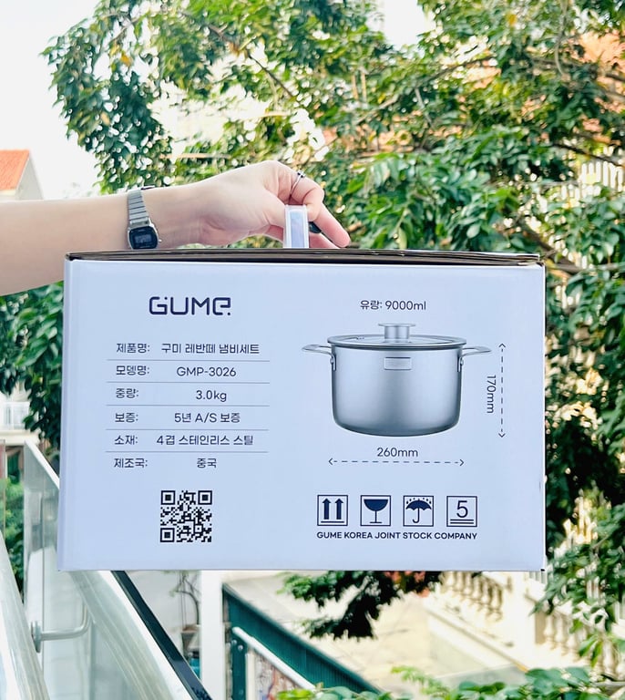 NỒI INOX 18/10 NGUYÊN KHỐI GUME SIZE 18CM/20CM/26CM