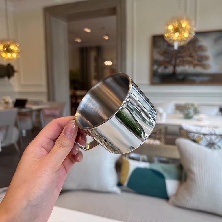 Cốc inox hai lớp có quai cách nhiệt lunkai