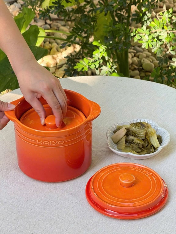 Hũ gốm muối dưa cà, đựng mỡ lợn cầu vồng Kaiyo