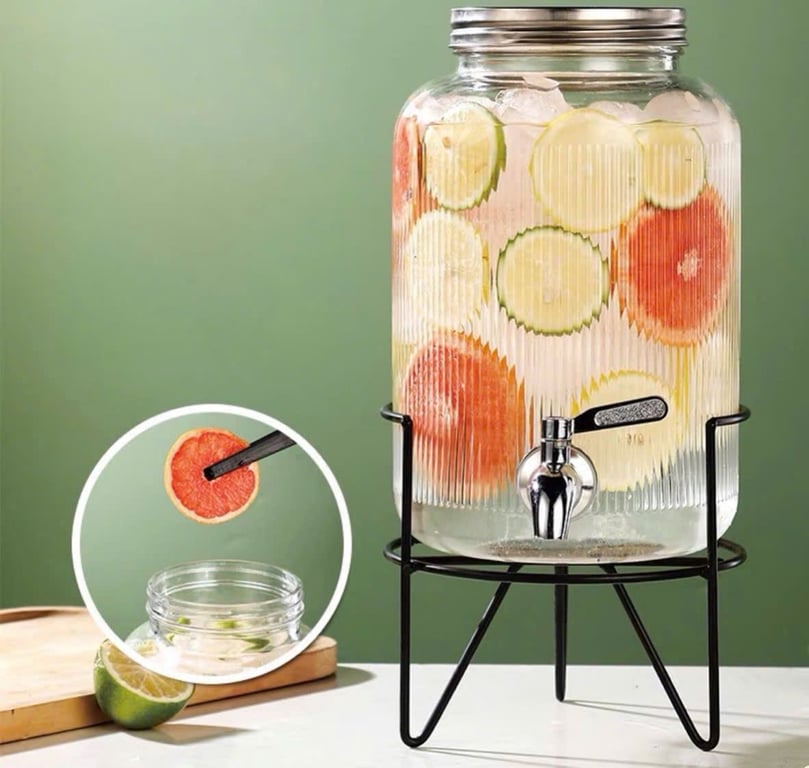 Bình thuỷ tinh ngâm hoa quả có vòi 4L & 6L