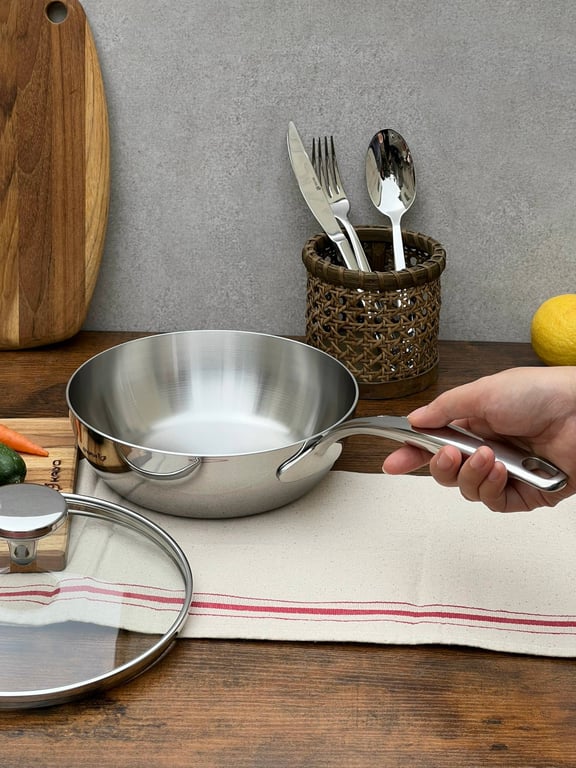 CHẢO ĐÚC INOX NGUYÊN KHỐI 3 LỚP KAIYO (16-18-20cm)