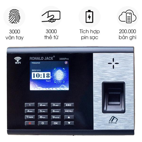 Máy Chấm Công Vân Tay Ronald Jack 3800Pro WIFI