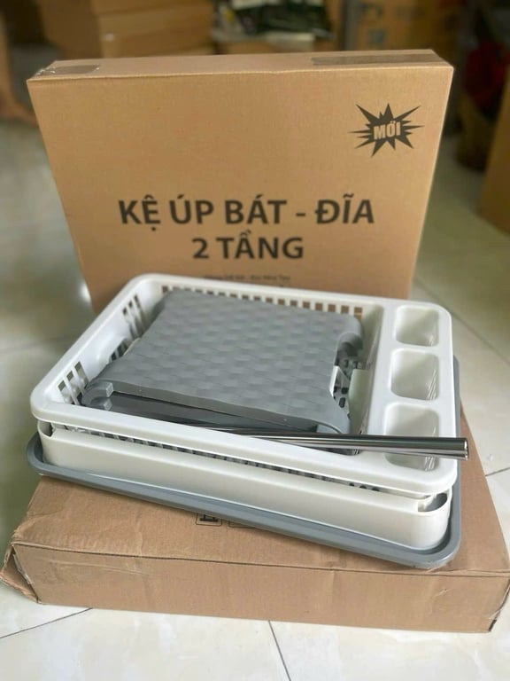 KỆ GIÁ ÚP BÁT ĐĨA HAI TẦNG