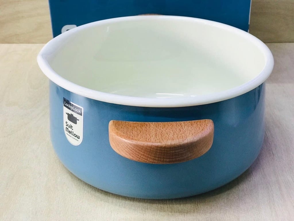 Nồi phủ men sứ suit mellow Locknlock csu2202 -  20cm đáy từ.