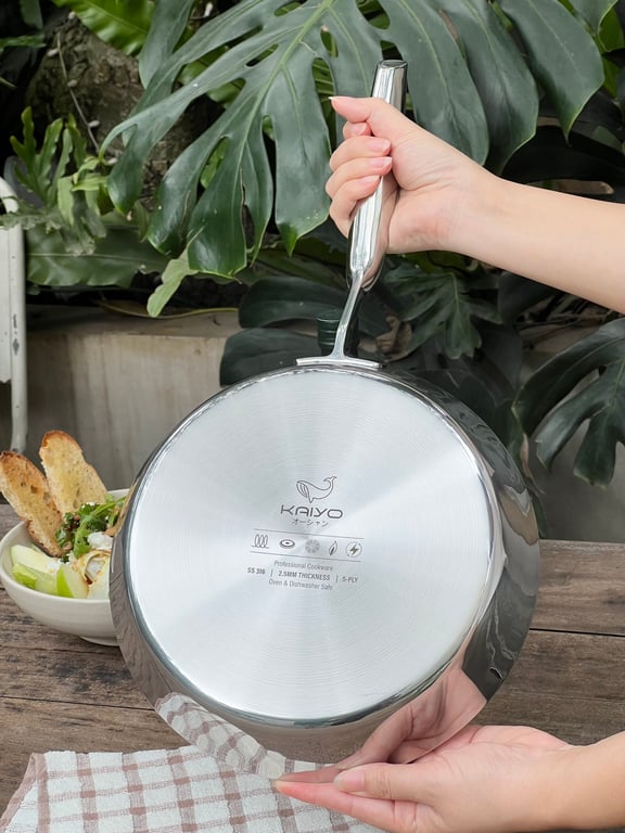 CHẢO ĐÚC INOX 316 NGUYÊN KHỐI 5-PLY KAIYO