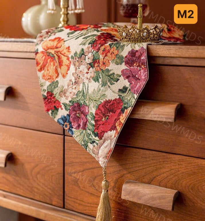 Khăn trải bàn, tủ Vintage 220x 30cm