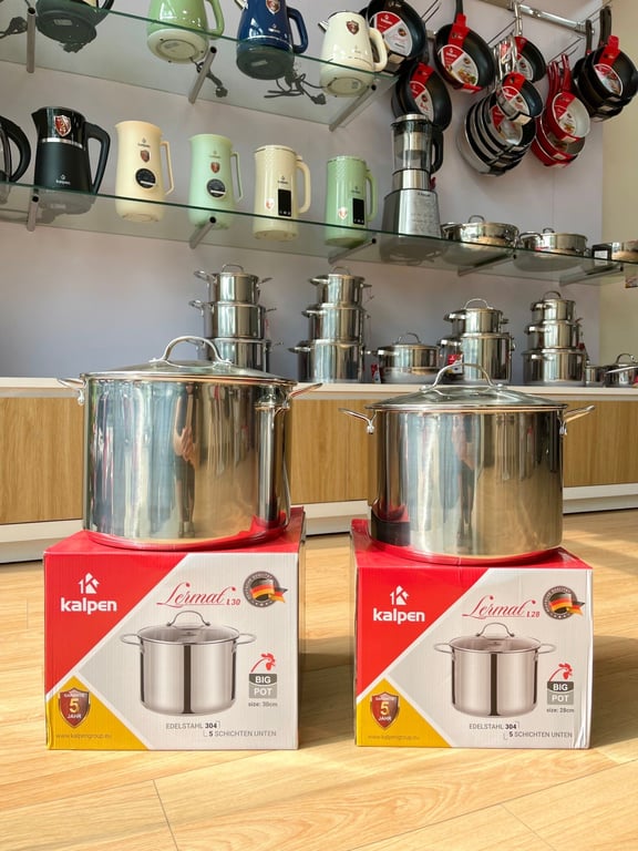 🇩🇪 NỒI LUỘC GÀ INOX 304 CAO CẤP 5 ĐÁY KALPEN LERMAT 28CM 30CM