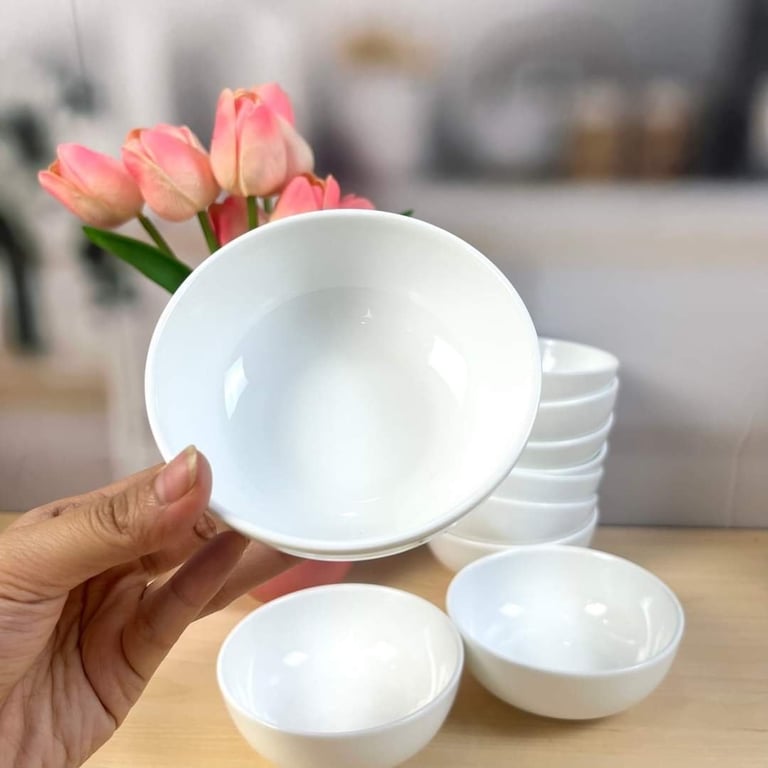 SET 10 BÁT CƠM SỨ TRẮNG MINH CHÂU dùng cho khoang VIP Vietnam Airline