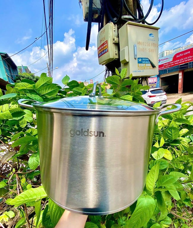 NỒI LUỘC GÀ GOLDSUN 15L (SIZE 30) INOX 3 ĐÁY