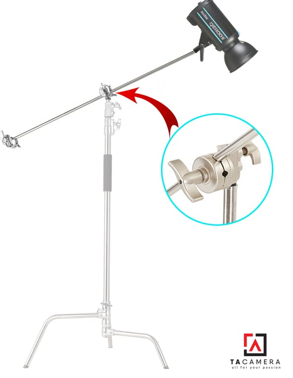 Tay Arm Cho Chân Đèn C-Stand + 2 Khớp Nối Tay Treo