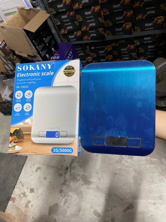 Cân tiểu ly 5kg Sokany SK-19026 màu bạc, chống nước, độ chính xác cao