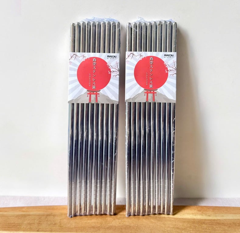 SET 10 ĐÔI ĐŨA CHÂN KHÔNG RAION NHẬT BẢN INOX 304 CAO CẤP