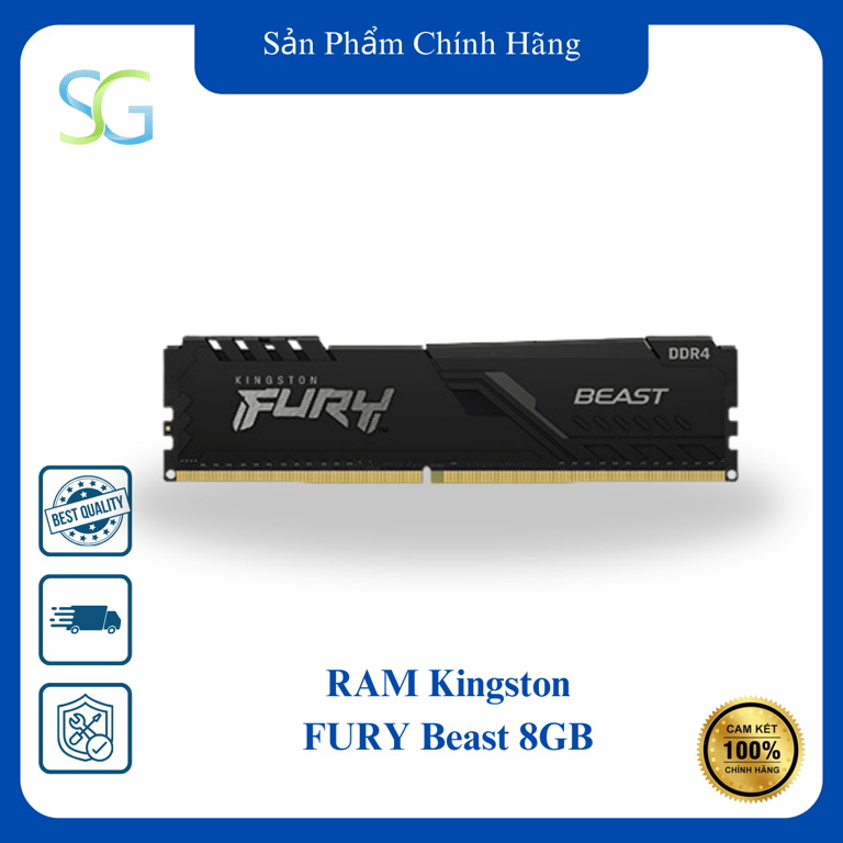 RAM Kingston FURY Beast 8GB (1x8GB) DDR4 3200Mhz (KF432C16BB/8)