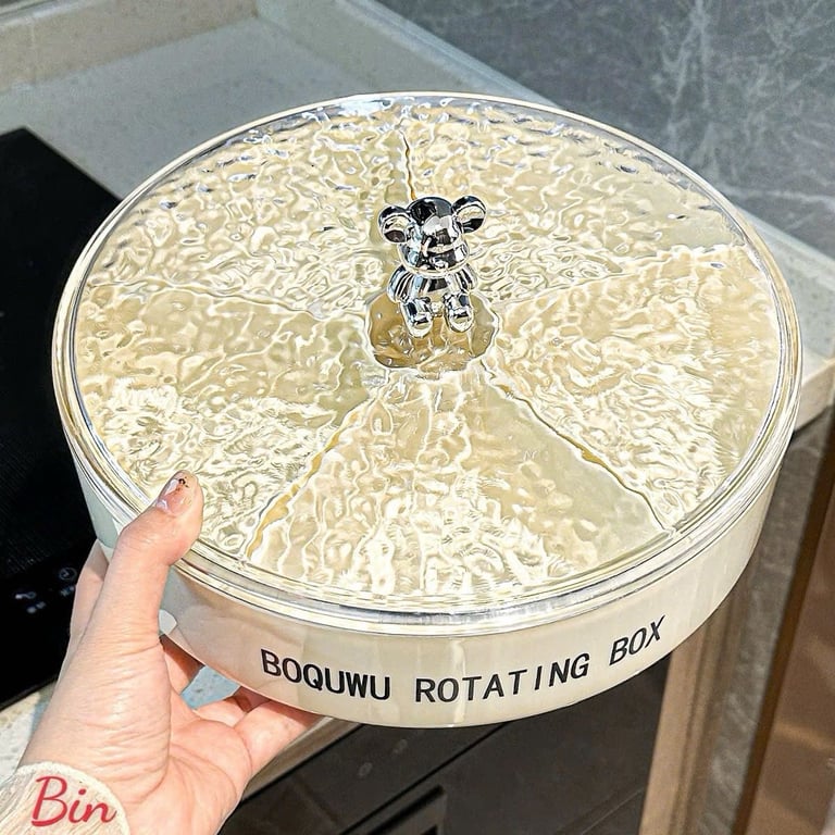 Khay Đựng Bánh Kẹo Xoay 360 độ Tết 2025